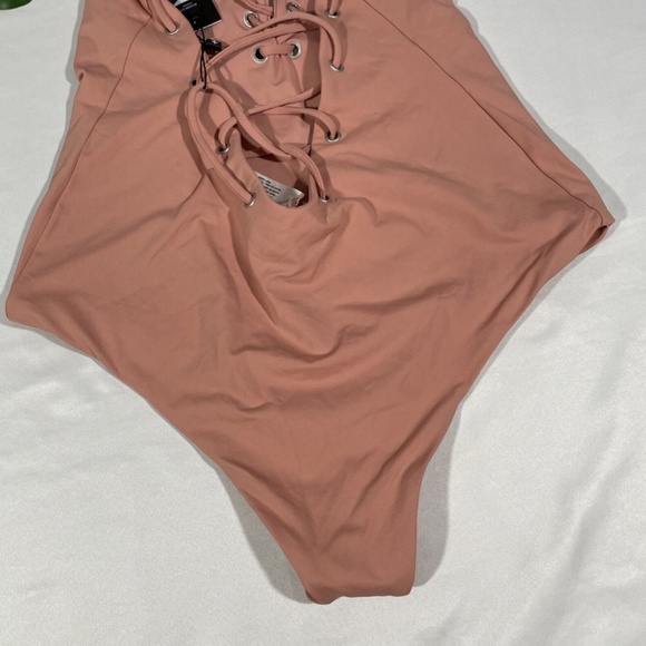 NWT TAVIK [ Medium ] Monahan Lace Up One Piece Swimsuit in Rose Dawn‎ - Picture 11 of 12